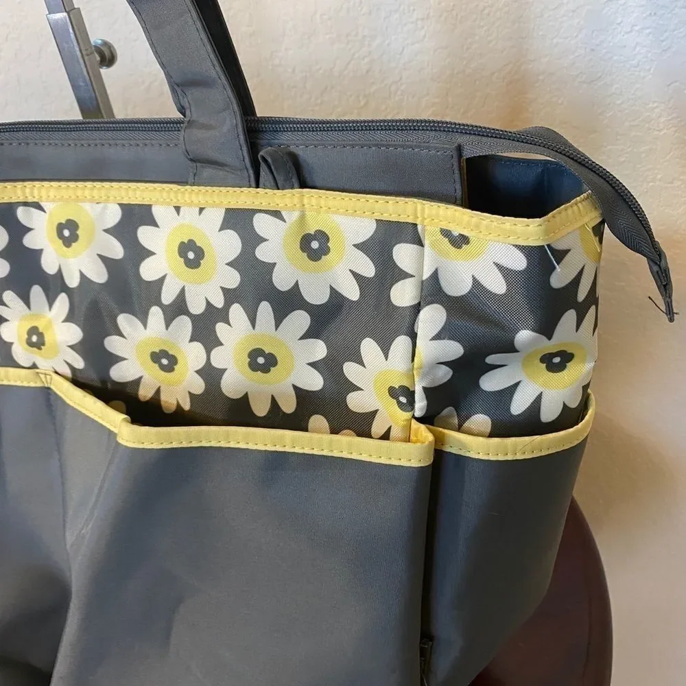 ❤️Baby Boom Grey & Yellow Floral Bag